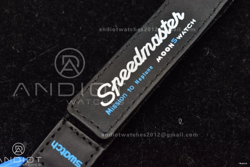 to x Moonwatch Nylon Neptune Strap Swatch Omega on Mission Quartz Bioceramic 0412